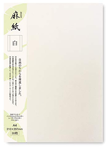 ONAO Japanese Rice Paper Printable A4 Size Paper (30 Sheets), Multipurpose Copy Paper for Laser and Inkjet Printers, Made in JAPAN, White
