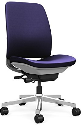 Steelcase Amia Task Chair: Platinum Frame/Polished Aluminum Base - Armless - Hard Floor Casters