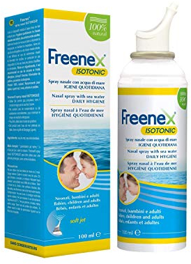 FREENEX Spray Nasal Agua de Mar Isotónica. Contra Mocos, Costras y Sequedad. Higiene Nasal Diaria para Bebés, Niños y Adultos. Lmpieza Natural y Alivio Inmediato. 100 ml