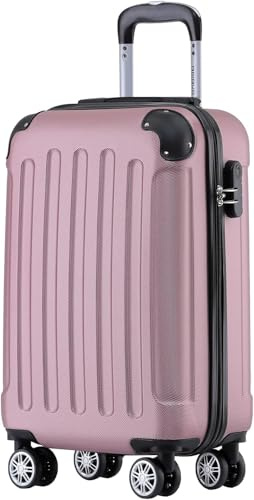 BEIBYE Zwillingsrollen Hardcase Reisekoffer Koffer Trolleys Hartschale in XL-L-M in 14 Farben (Rosa, Handgepäck (55cm))