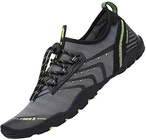 SAGUARO Water Shoes Mens Women Beach Shoes for Swim Aqua Sea Wet Jet Gray, Gr.46 EU/11 UK