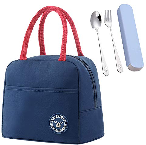 HAKINAKU Insulated Lunch Bag for Adults/Men/Women - Portable Thermal Cooler for Foods & Drinks - Lunch Box Holder for Picnic/School/Office Work