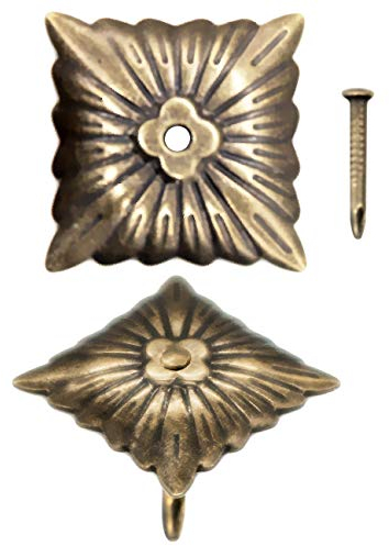FUXXER 100x Antike Dekor-Nägel, Zier-Kopf-Nägel, Vintage Messing Bronze, 20x20mm