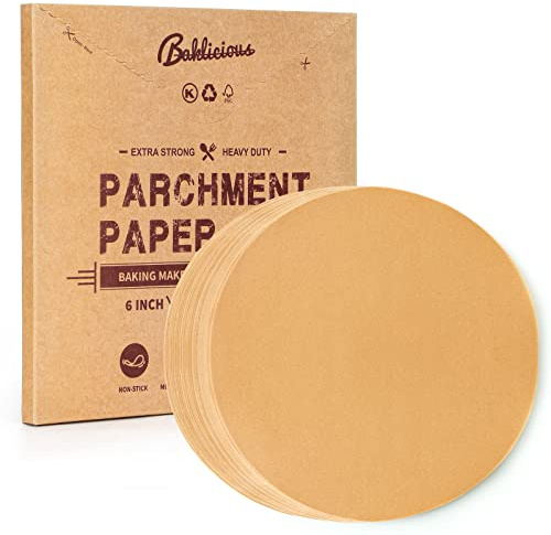 Baklicious 250Pcs 6 Inch Parchment Paper Rounds, Non Stick Round Parchment Paper, Baking Parchment Circles for Cake Baking, Patty Separating, Tortilla Wrapping