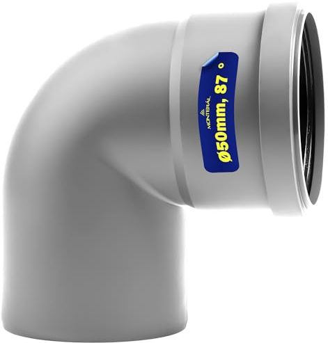 Codo de Evacuación con Ángulo de 87° Ø 50 mm Fabricado en Polipropileno - Garantía de 10 Años - MONTERAL