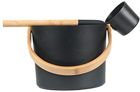 7L Sauna Bucket and Ladle Kit, Matching Ladle Sauna Barrel Set, Luxurious Finnish Sauna Aluminum Bucket with Long Handle Spoon Set, Bath Accessories Supplies, Accessories for Sauna