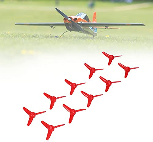 Fafeicy Propeller, 10 Stück, 70 Mm, 3 Flügel, Kunststoff, Spielzeugboot, RC-Auto, Rotierendes Zubehör, 2 Mm Loch, Geringes Gewicht, Kleine Größe, Geeignet für Ferngesteuerte Boote, (Rot)
