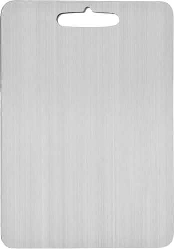 2024 Nueva Tabla de Cortar de Acero Inoxidable de Doble Cara - Para Pasta, Hornear, Masa - Placa de Cocina (34 x 23 cm)