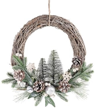 Gruppo Maruccia - Ghirlanda Natalizia da Porta con Rami, Abeti e Pigne - Diametro 30 cm - Idea Regalo