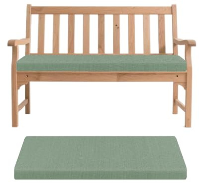 Generisch Bankauflage, Abnehmbarem Sitzkissen Banks, rutschfeste Gartenbank Auflage, Waschbar Sitzauflage Banks für Innen Outdoor Fensterbank Couch ban k Eckbank Auflagen,Grün,120x40x5cm