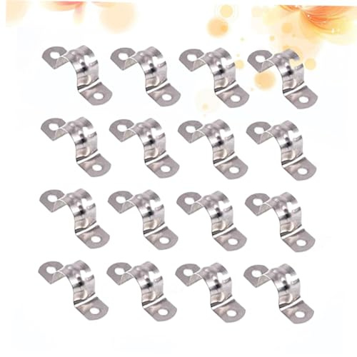 NOLITOY 30pezzi Morsetto Per Tubi in Acciaio Inossidabile Forma u Supporto Chiusura Morsetto Fissaggio Doppio Foro