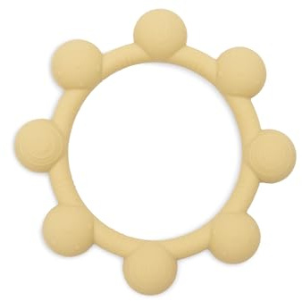 Jollein Anello da dentizione Baby – Sole, Miele – Aiuto per la dentizione in silicone dei neonati – Senza BPA – Giocattolo per neonati – Sollievo dal dolore della dentizione