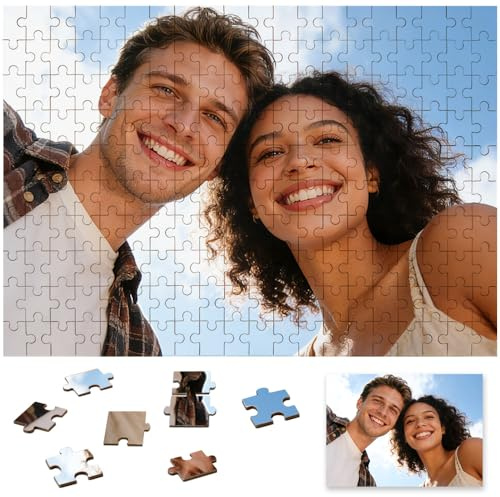 Rompecabezas personalizados para adultos 1000/500/300/200/70/35 piezas, rompecabezas de madera sin marco, regalo único personalizado para familia, amigos, mascotas, cumpleaños, Navidad, boda, San