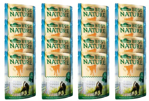 Dehner Best Nature Katzenfutter, Nassfutter, für ausgewachsene Katzen, Kalb / Zucchini / Distelöl, 16 x 85 g Beutel (1.36 kg)