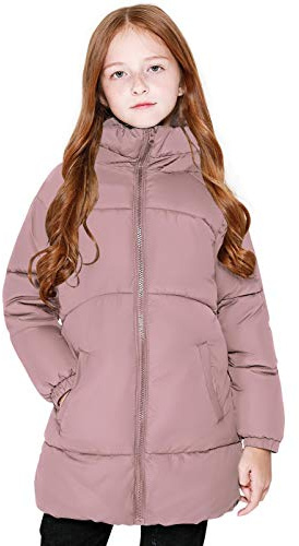 SOLOCOTE Niñas Invierno Abrigos Niños Pesado Mediana Longitud Chaquetas Caliente Puffly Down-like Algodón Guata Ropa de abrigo para niños rosa 11-12 años