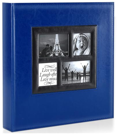 Ywlake Album Photo 10x15 1000 Pochette, Grand Geant Format Cuir Tissu Album pour Horizontal Vertical Photos Bleu