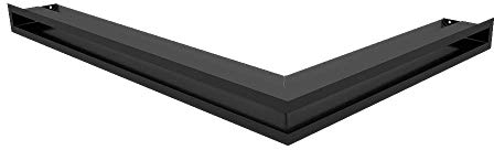 Rejilla de ventilación KRATKI Air | Rejilla para Chimenea de Esquina Izquierda 766 x 547 x 60 mm | Negro | Rejilla de Escape para ventilación de chimeneas