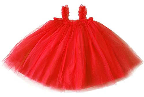 Ugitopi Bebis Flickor Tutu Prinsessklänning Ärmlös Tyll, 1-röd, 18 M�nader