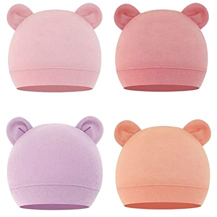 imKutie Newborn Baby Hat Infant Beanie Hat Cotton Newborn Hospital Nursing Hats Mittens Set for Boys Girls Unisex 0-3 Months