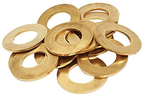MACHSWON Lot de 10 rondelles plates en laiton M8 ID 16 mm OD 1 mm d'épaisseur, anneaux ronds en cuivre ronds, rondelles, anneau de retenue en métal à vis, accessoires de matériel