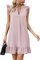 Famulily Womens Summer Short Dresses Casual Sleeveless V Neck Sundresses Vacation Flowy Beach Dress Pink XL