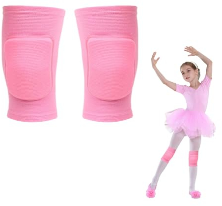 2 Stück Volleyball Knieschoner Kinder,Knieschoner Tanzen,Knieschoner Volleyball,Volleyball Knieschoner,knieschoner handball kinder,Knieschoner Kinder,Kniebandage Kinder,für Handball, Fußball-Rosa(S)