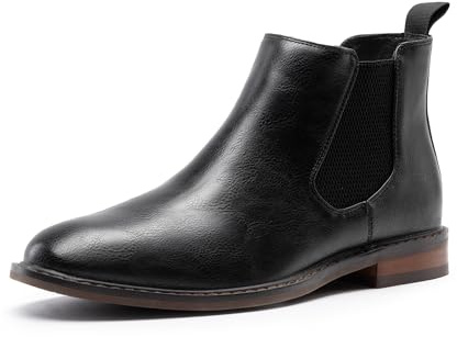 Bruno Marc Stivaletti Chelsea Da Uomo, Stivali Classici E Casual, Comodi Stivali Da Lavoro Slip-On Alla Caviglia,Size 45,Nero,SBAB25002M