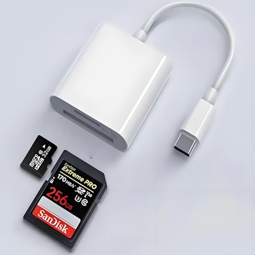 USB C SD-kortläsare, 2 i 1 USB-C till SD-kortläsare adapter, USB c kortläsare fotografi minneskort adapter SD-kortadapter för iPhone 15, Mac, iPad Pro Air 2020/2021, Galaxy