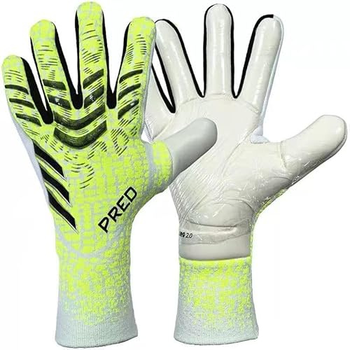 Longjihui Guanti da portiere da calcio, da allenamento, con presa forte, antiscivolo e traspiranti, per adulti e bambini (9, verde, nero)