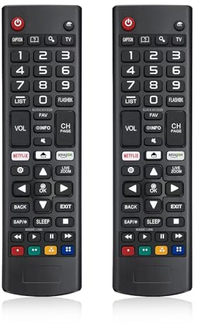 2 Piezas Mando TV Universal para LG Smart TV, Mando Universal TV para LCD LED HD, Mando LG Smart TV-Ajuste a Distancia con Amazon y Netflix Botones-Sin Tecla de Text