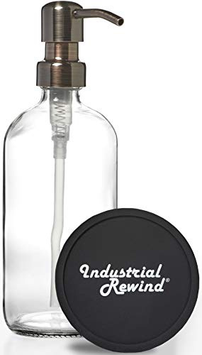 Bronze Soap Dispenser - Unique Color - Chameleon Bronze - 16oz Clear Bottle with Gun Metal Bronze Pump with Non Slip Bottom Complements Almost Any Bath/Kitchen Decor