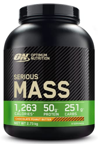 Optimum Nutrition Serious Mass Gainer, Goût Chocolat et Beurre de Cacahuètes, 2.73kg, 8 Doses