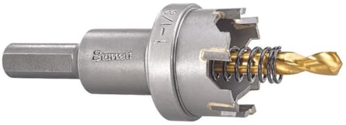 Starrett Tungsten Carbide Tipped Hole Saw - SM29 Sheet Metal Cutter With Arbor & Pilot Drill Bit - For Drilling Stainless Steel Aluminum Alloy - 29 mm