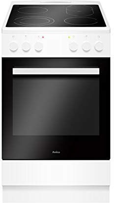 Amica SHC 903 021 W Standherd Elektro Glaskeramik Kochfeld 50cm Weiß Zweikreis-Zone Bräter-Zone