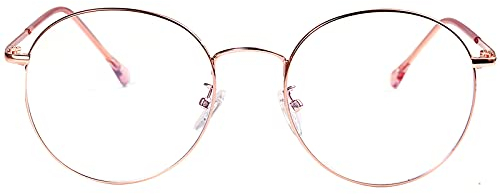 ROSA&ROSE Blaulicht-Blockierung, UV-Schutz, Blaulichtfilter, Computerbrille, klar, rund, Linsen, für Männer und Frauen