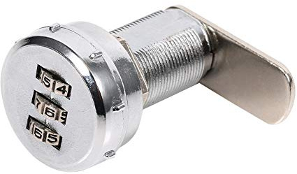GOTOTOP Cerradura de leva con combinación de código de 3 dígitos Aleación de zinc Plata Práctico gabinete Cerradura codificada con contraseña de seguridad Gabinetes domésticos Cajones(3#)