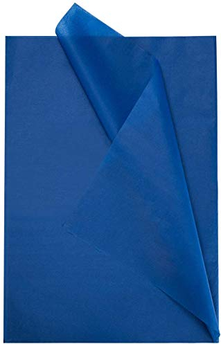 ZYOOO 50 Blatt Seidenpapier Dunkelblau, 70 cm x 50 cm,Marineblau Geschenkpapier für Bastelarbeiten, Dekoration