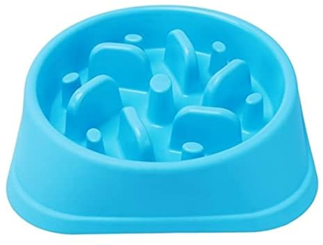 Boolavard Slow Food Bol pour Chiens, Antidérapant Puzzle Bowl - Plats Anti-Avalement pour Une Alimentation Plus Lente pour Animaux de Compagnie - Bols interactifs Anti-gonflage pour Chiens (Bleu)