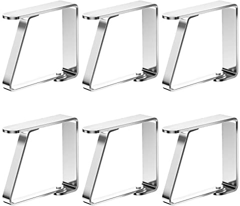 Newaner 6 stück große tischdeckenklammer Edelstahl, Flexibler, zur 0-5.5cm