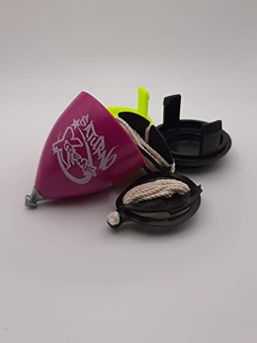 SPACE TROMPOS - Saturno Xtreme Punta Fija, Color Morado, Incluye Cuerda