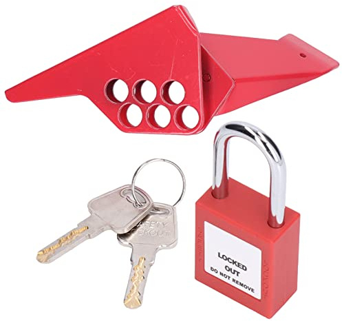 Serrure de Vanne à Bille Standard - Serrure de Vanne à Bille à Poignée de Pipeline Industrielle avec Cadenas de 38 Mm