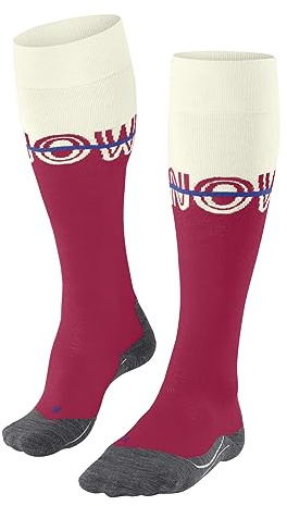 FALKE Sk4 Advanced W Kh Lana Filo Funzionale Caldi Sottili, Calzini da sci Donna, Rosso Rose 8564 Snow-O, 35-36