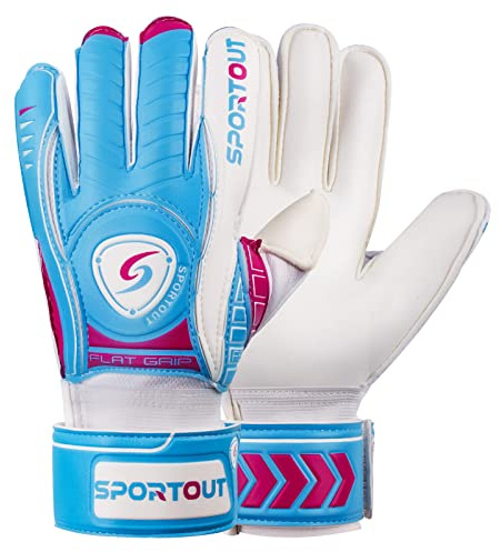Sportout Guantes de Portero de Portero para jóvenes y Adultos, Agarre Fuerte para los más difíciles ahorros, con Espinas para Dar una protección espléndida para prevenir Lesiones