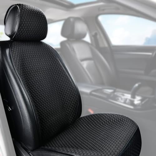 ZATOOTO Sitzbezug Auto Vordersitze, 1 Stück Sitzkissen Auto, Sitzauflage Auto Vordersitze, Sitzschutz, Autositzschoner Vorne, Atmungsaktiv, Anti-Rutsch, Schwarz
