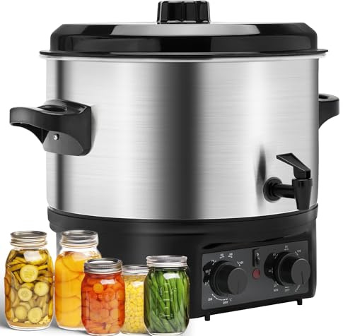 14.5QT Electric Water Bath Canning Machine, Equipped with Temperature Knob Control and Timer Automatic Insulation, Suitable for Beginners and Professionals to Make Canned Fruits, Jams, Pickles, Etc