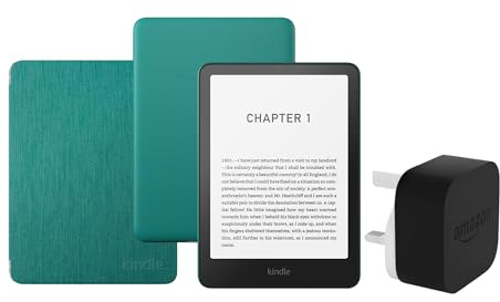 Kindle Paperwhite (2024 Release) 16 GB avec publicités Avec étui jade transparent et adaptateur 9W