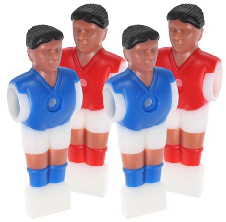 WOONEKY 4 Figuras de Futbolín de 14 M Mini Jugadores de Fútbol de Mesa de Plástico Rojo y Azul para Reemplazo Compatibles Barras Estándar Accesorio para Juego de Futbolín de Torneo