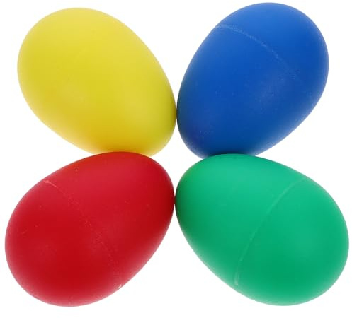 Abaodam Maracas Musicali a Percussione Set da 4 Pezzi in Plastica Resistente 5,7x4 Cm Shaker per Uova Colorati per Scuole Elementari e Attività Musicali Educative Colore Colore Casuale