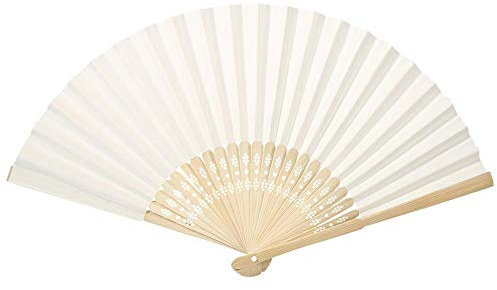 Ventole di bambù colorate di carta tenute in mano ventaglio pieghevole di pittura per la decorazione della festa nuziale(Beige)