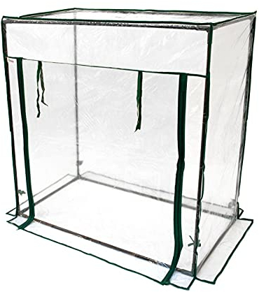 Grindi - Tomaten Gewächshaus, Foliengewächshaus mit PVC Folie und Fernster, Transparent, 100x50x100cm, Gewächshaus Klein, Garten, Balkon,Winterfest Tomatenhaus für Optimales Pflanzenwachstum